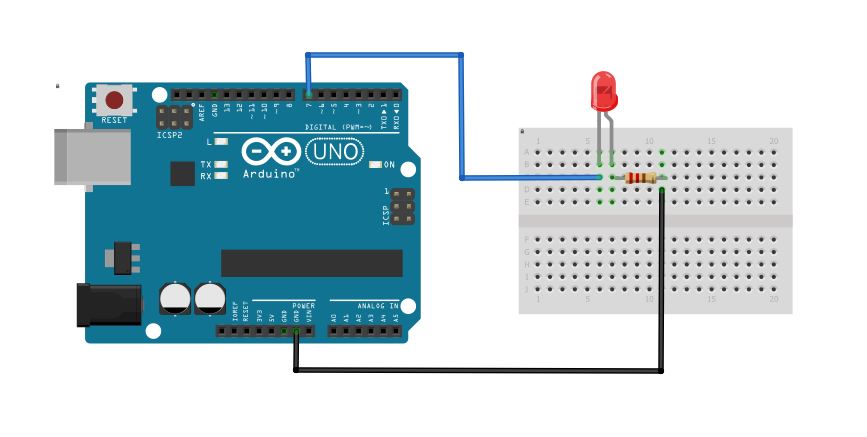 arduino led blinking circuit diagram