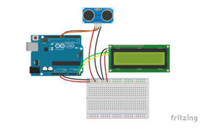 Ultrasonic Arduino LCD I2C Circuit Diagram