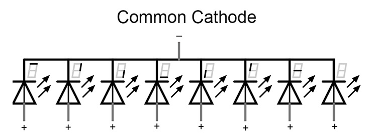 7-Segment Display Common Cathode Schematic