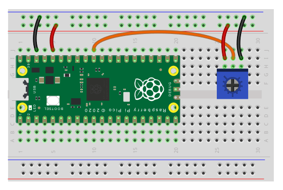 Raspberry Pi Pico Potentiometer Connection