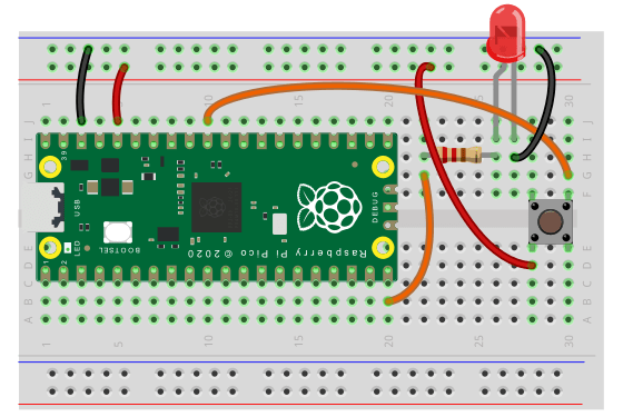 Pico with Pushbutton and LED