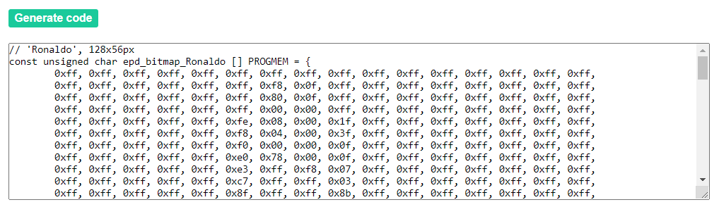 image2cpp Output Array