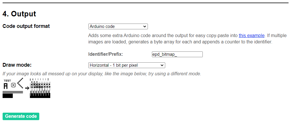image2cpp Output