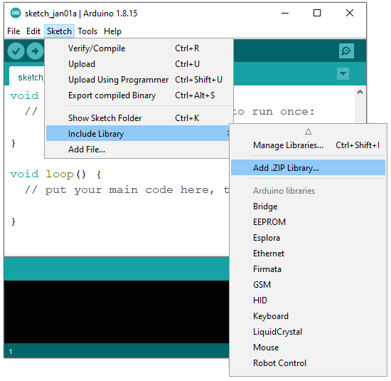 Install a Library in Arduino IDE
