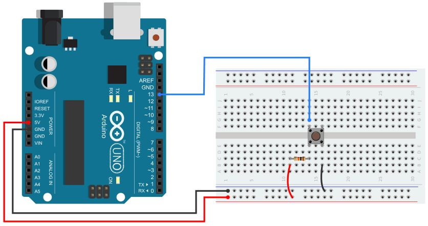 Arduino Push Button Circuit Diagram