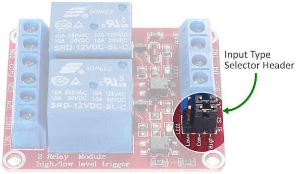 Relay with Input Type Selector Header